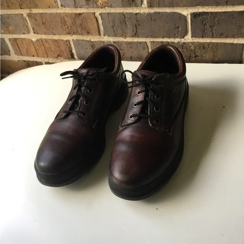 Men's Dark Brown Leather Derby Shoes - Timberland Style